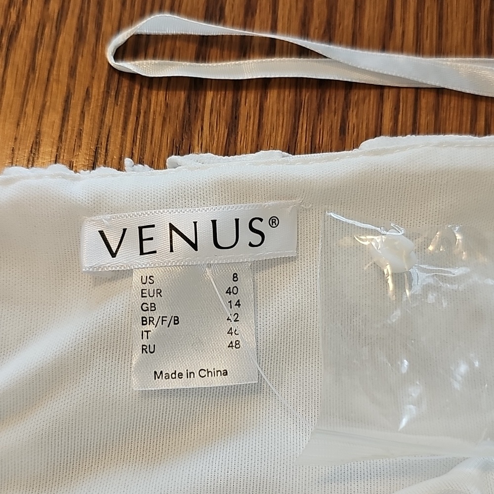 VENUS White Lace Halter Top with Peplum Detail - Picture 5 of 5